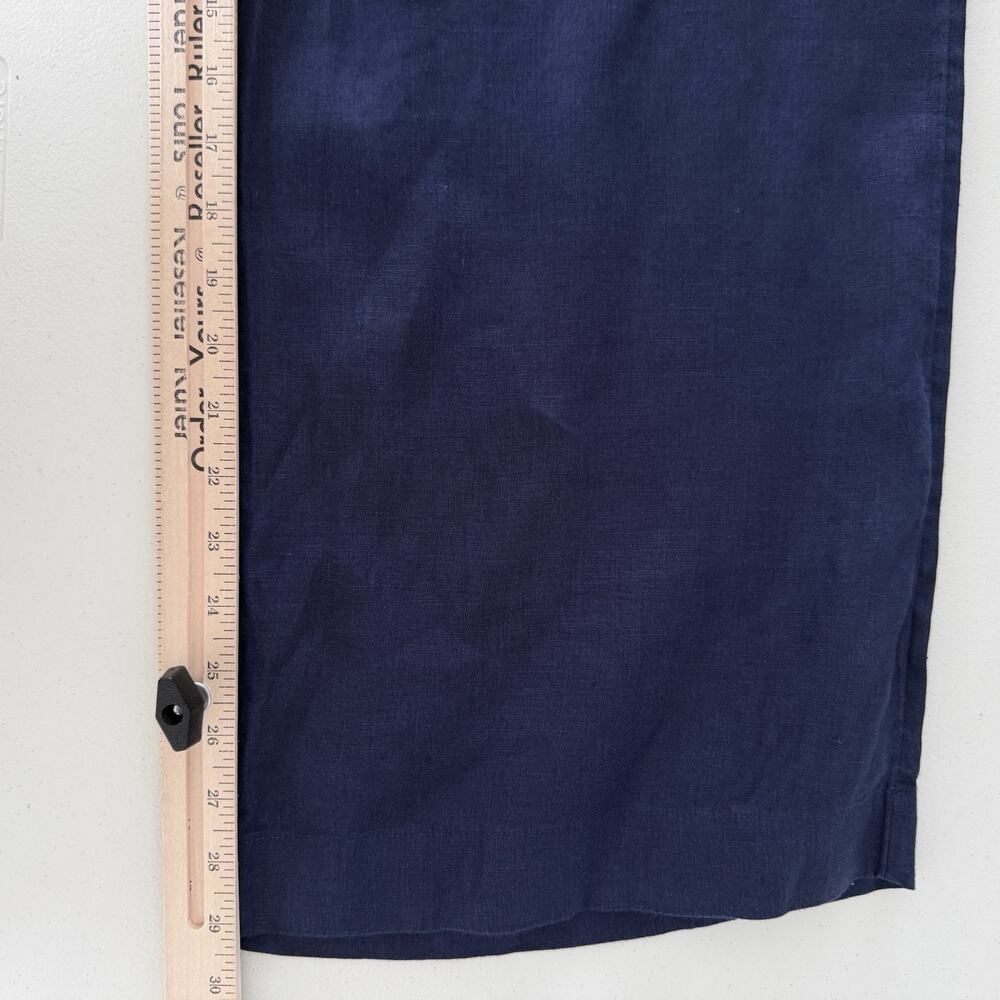 Soft Surroundings Aliso Pants Womens XL Navy 100% Linen Wide Leg Elastic Waist - Picture 10 of 11